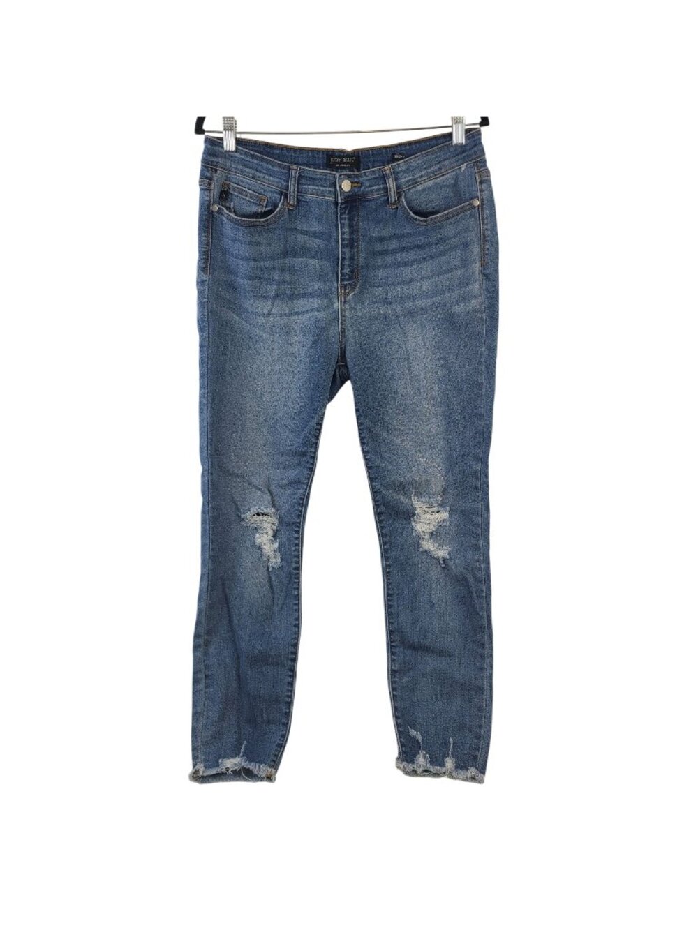 Judy Blue Womens Distressed Skinny Jeans Size 15/32 Medium Wash